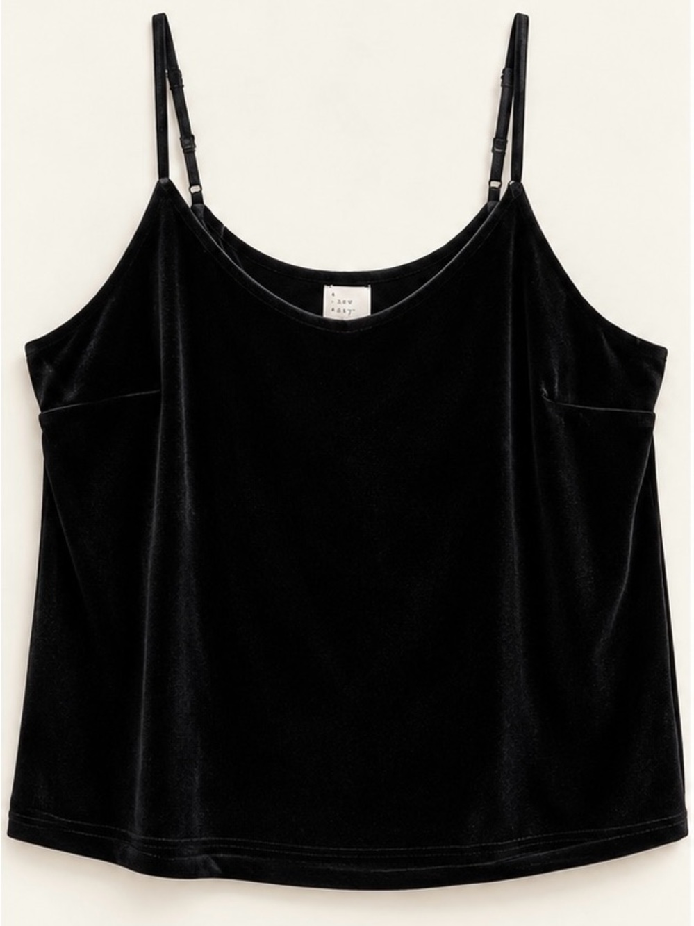 a new day Black Velvet Cami Tank Top XL Adjustable Straps